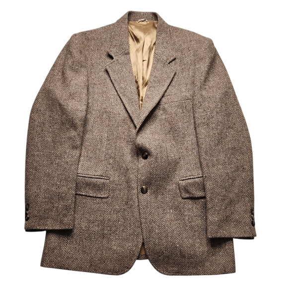 Vintage Levi's Menswear Strauss Tweed Brown Wool 2-Button 40R Blazer Jacket